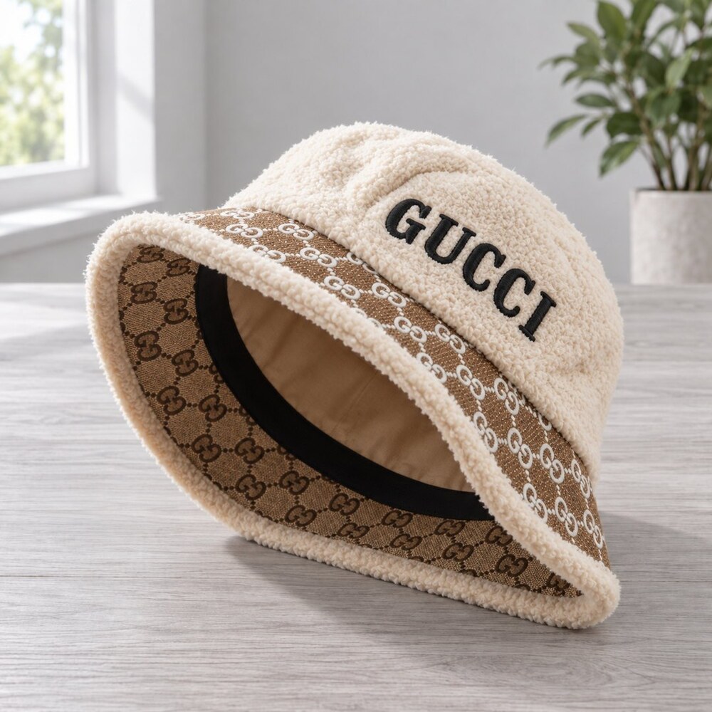 Gucci Ivory Plush GG Bucket Hat - Picture 4 of 6